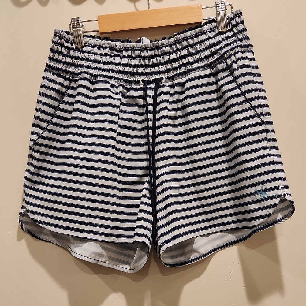 Carve Designs Navy and White Striped Athletic Shorts